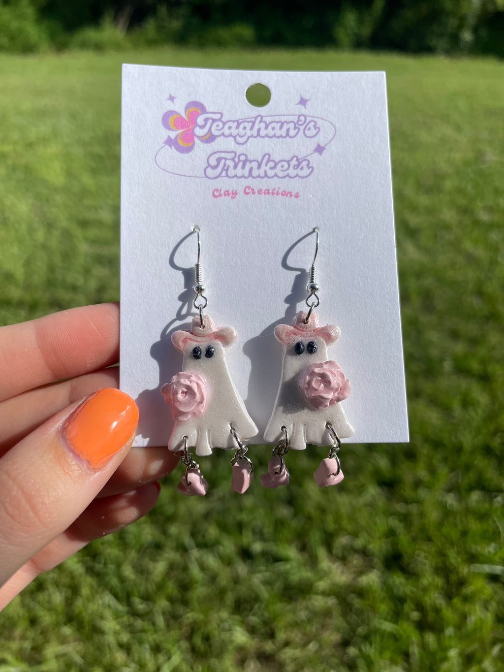 Pink Cowboy Ghost Dangles