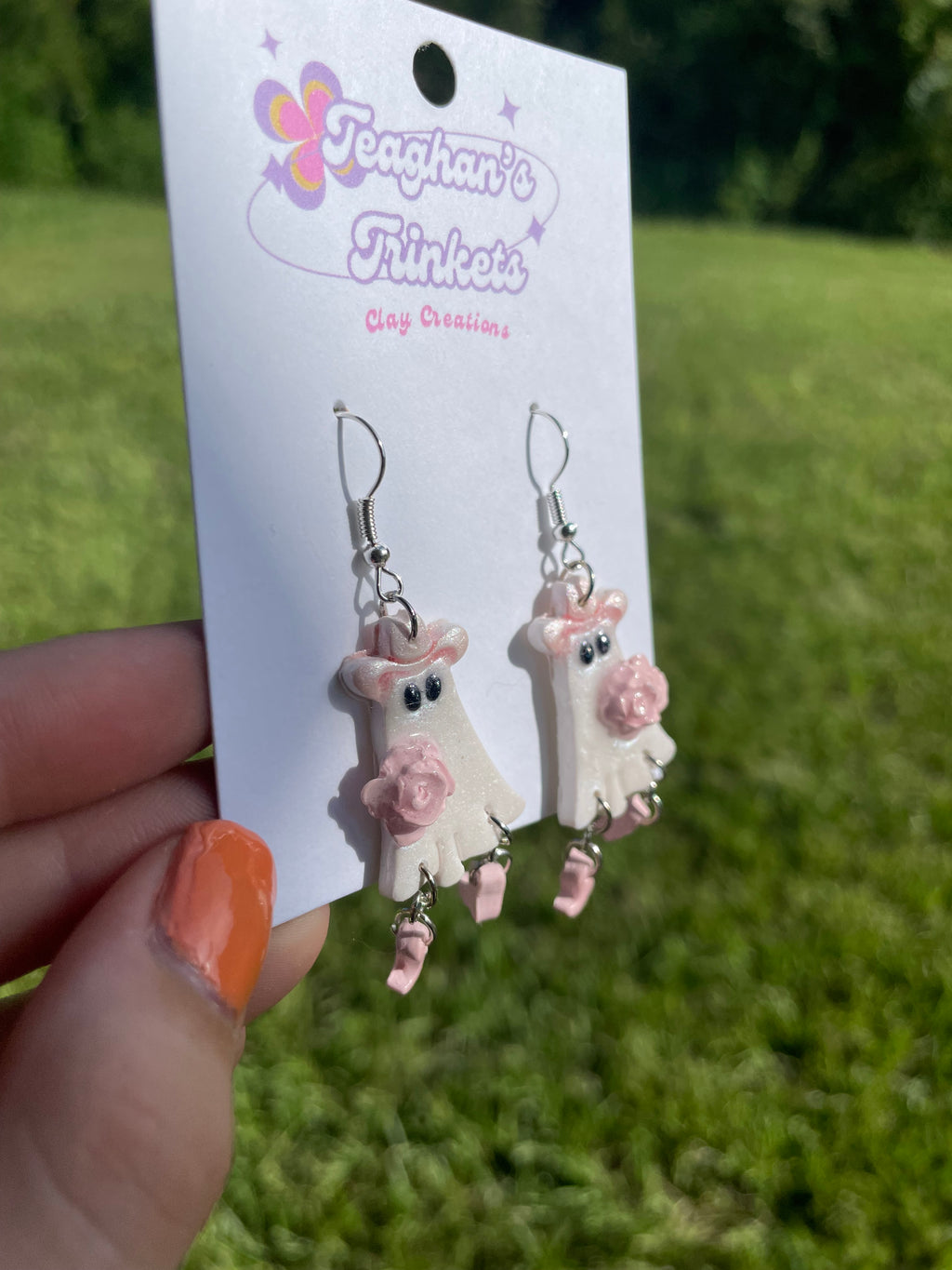 Pink Cowboy Ghost Dangles