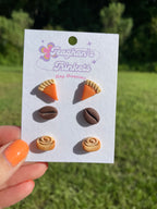 Triple Stud Pack (Pumpkin Pie, Coffee Bean, Cinnamon Roll)