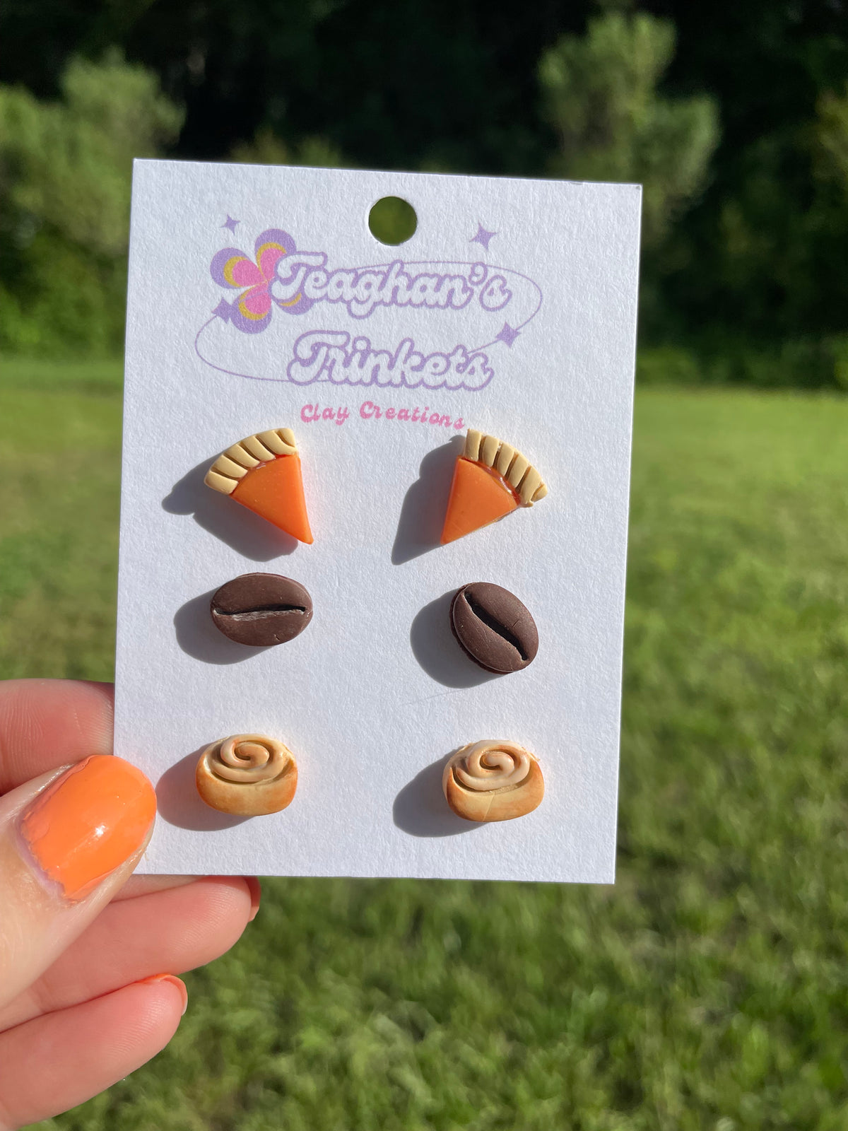 Triple Stud Pack (Pumpkin Pie, Coffee Bean, Cinnamon Roll)